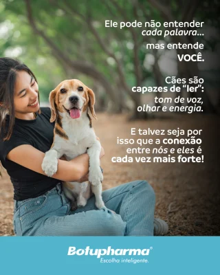 Os cães não entendem frases completas como humanos, mas são muito bons em interpretar:🧠 Palavras-chave
Eles aprendem associações (como “passear”, “comida”, “sentar”).🎙️ Tom de voz
Muito mais importante que a palavra em si. Eles percebem emoção: alegria, bronca, carinho.👀 Expressões e gestos
Cães são especialistas em ler linguagem corporal — às vezes melhor que a gente.Inclusive, estudos mostram que o cérebro dos cães processa palavras e entonação em áreas diferentes, parecido com humanos.💡 Ou seja:
Eles não entendem tudo o que você fala…
Mas entendem muito mais do que você imagina.
#Botupharma #BotupharmaPet #Cães #cachorros
