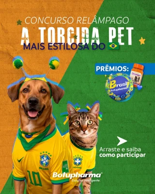 💚💛 CONCURSO RELÂMPAGO: A Torcida Pet Mais Estilosa do Brasil! 💚💛O jogo começa às 14h e nós sabemos que a verdadeira torcida de elite tem quatro patas! 🐶🐱
Quer ganhar um super prêmio para o seu melhor amigo curtir a Copa com estilo e saúde?COMO PARTICIPAR: Deixe nos comentários uma FOTO do seu pet (cachorro ou gato) com o "look" de torcedor para o jogo de hoje!🏆 O PRÊMIO: A foto nos comentários que tiver o MAIOR NÚMERO DE CURTIDAS até as 14h de hoje ganha 1 Nécessaire Exclusiva Botupharma (com estampa do Brasil!) e produtos incríveis para a saúde do seu pet (incluindo queridinhos como o Ômega 3 Vet.)⏰ Corre! Valendo a partir de AGORA até o apito inicial do juiz (14h de hoje, 29/06/26).Chame a família e os amigos para curtirem o seu comentário! Boa sorte e vai, Brasil! 🇧🇷🐾📜 Leia o regulamento completo no comentário fixado.#BotupharmaPet #TorcidaPet #ConcursoCultural #PetBrasil #Cachorros #Gatos #brasil #botupharma